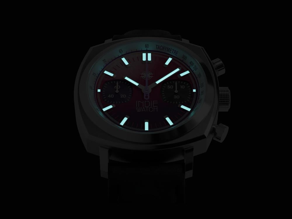 Indie Watch Strum Quartz Uhr, Rose, 42 mm, Chronograph, 521Z