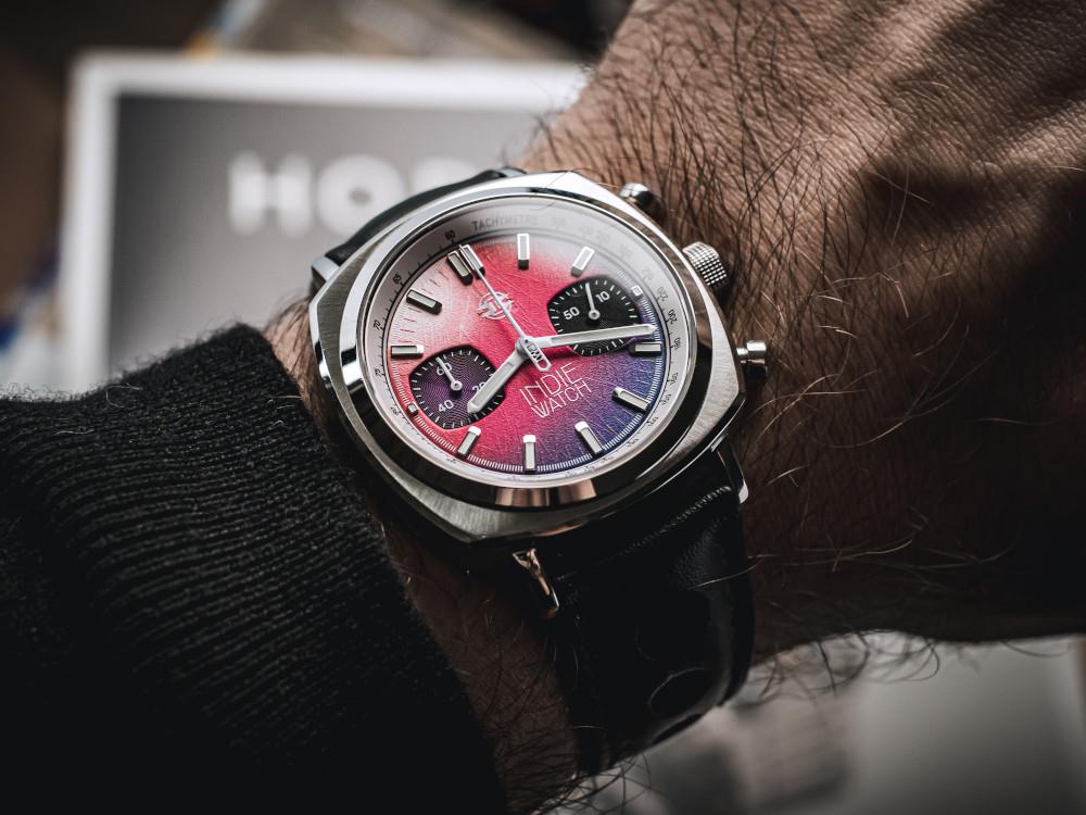 Indie Watch Strum Quartz Uhr, Rose, 42 mm, Chronograph, 521Z