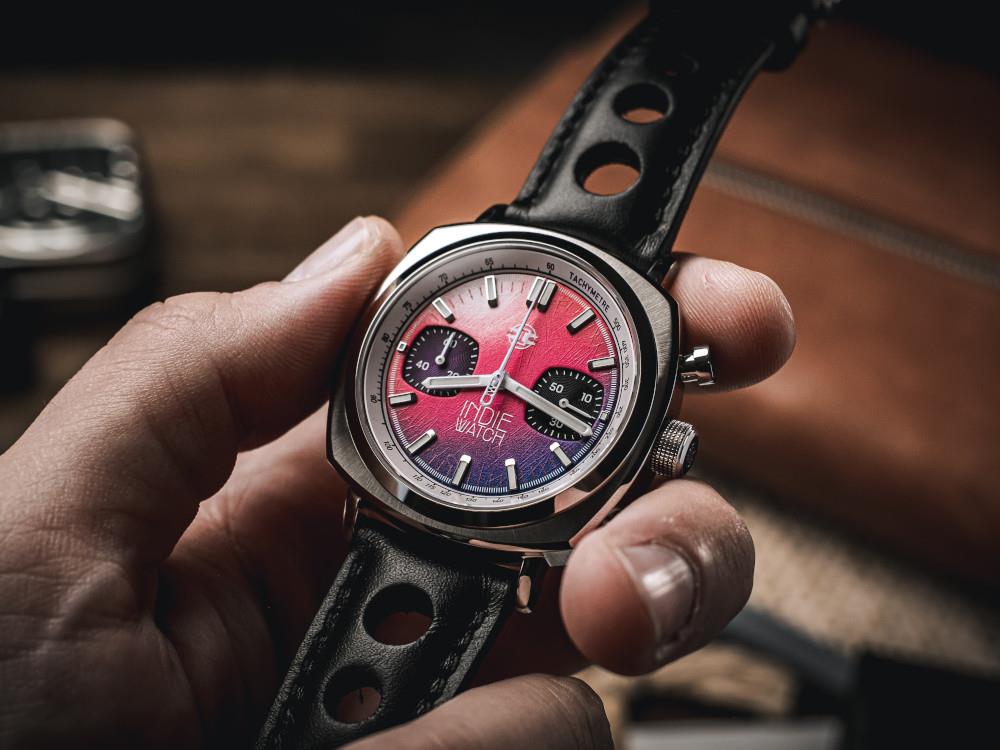 Indie Watch Strum Quartz Uhr, Rose, 42 mm, Chronograph, 521Z