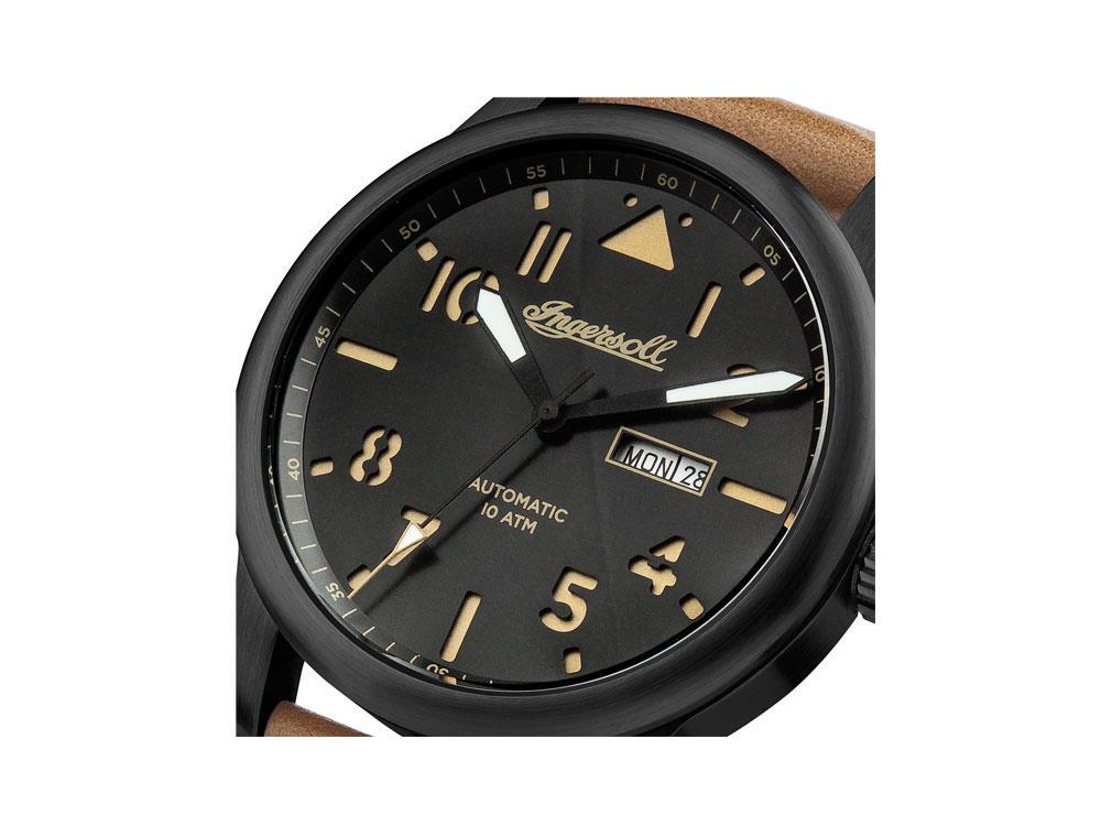 Ingersoll Hatton Automatik Uhr PVD 47mm Schwarz Tag und Datum I01 Iguana Sell DE