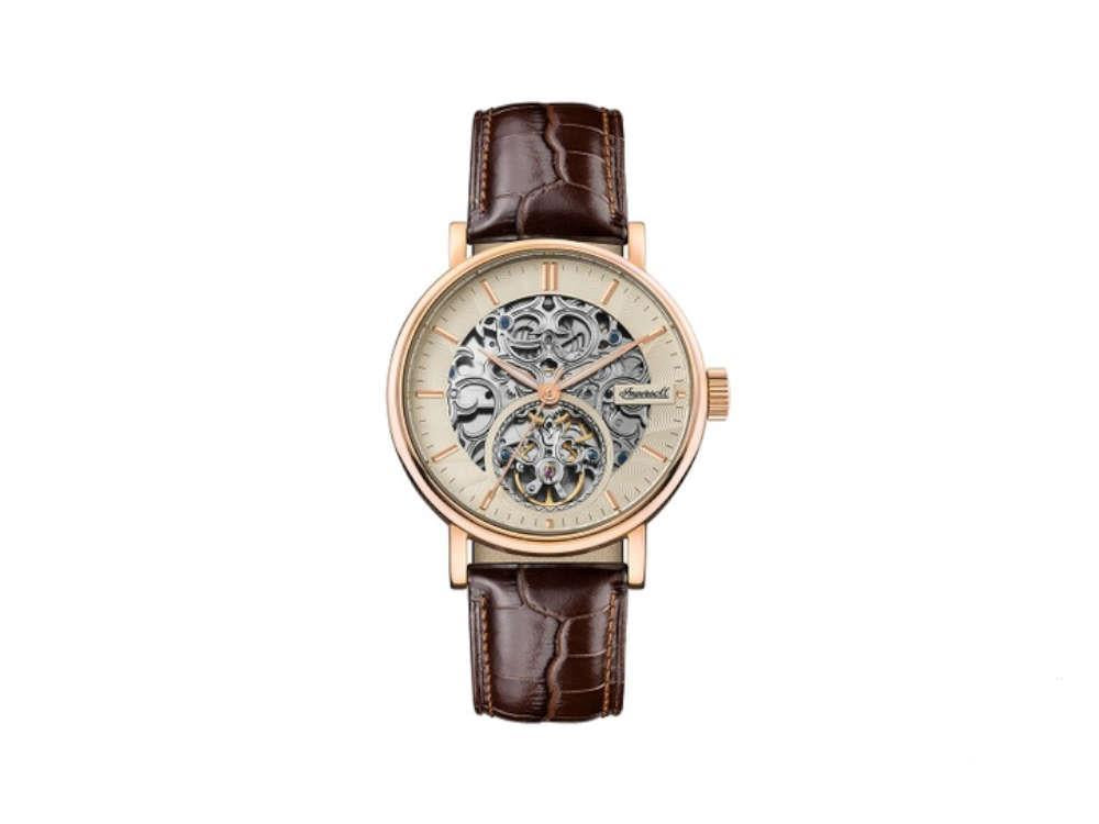 Ingersoll 1892 Charles Automatik Uhr, 44 mm, Golden, Lederband, I05805