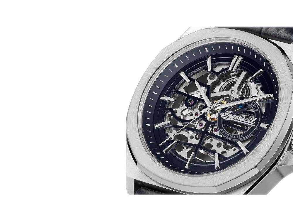 Ingersoll 1892 Orville Automatik Uhr, 46 mm, Blau, Lederband, I09306