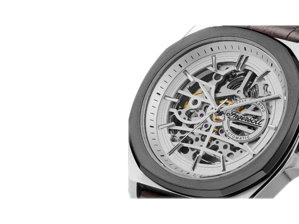 Ingersoll 1892 Orville Automatik Uhr, 46 mm, Weiss, Lederband, I09307