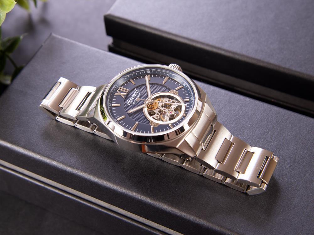 Ingersoll Shelby Automatik Uhr, Edelstahl 316L, 44 mm, Blau, I10902