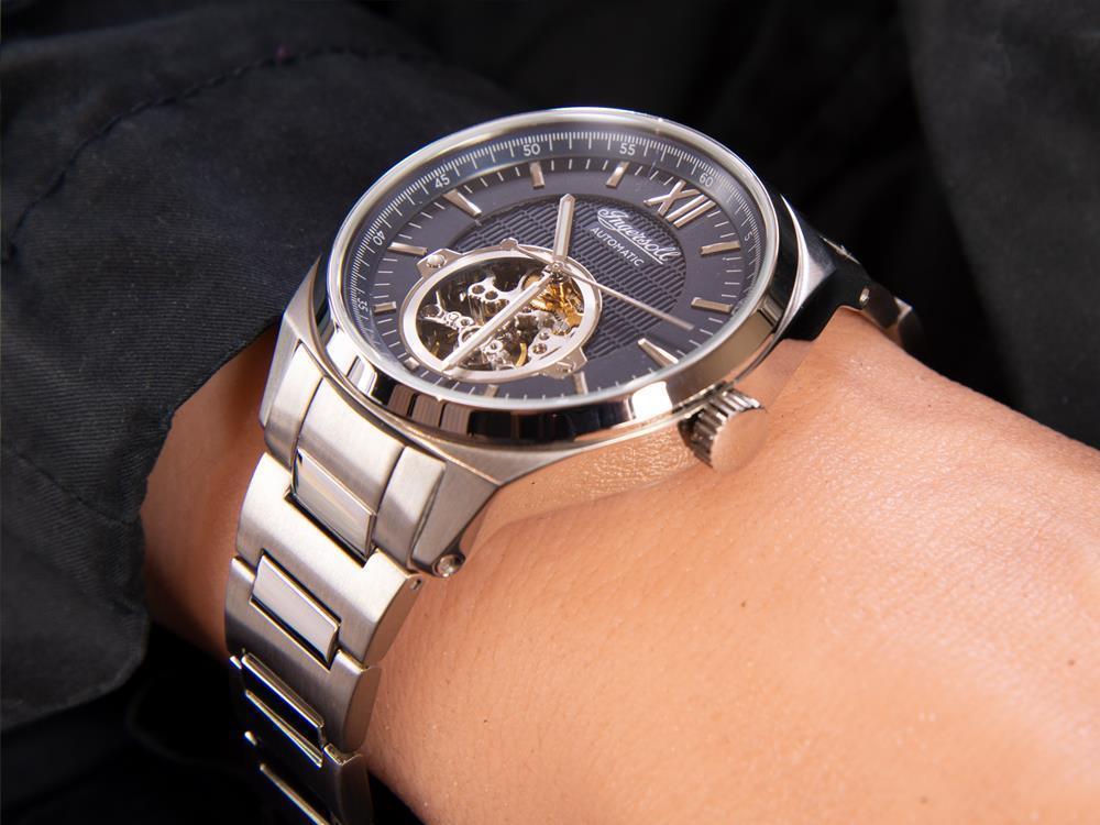 Ingersoll Shelby Automatik Uhr, Edelstahl 316L, 44 mm, Blau, I10902