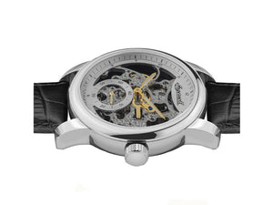Ingersoll Baldwin Automatik Uhr, 43 mm, Silber, Lederband, I11002