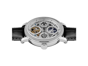Ingersoll 1892 Row Automatik Uhr, Edelstahl, 45 mm, Grau, Lederband, I12401