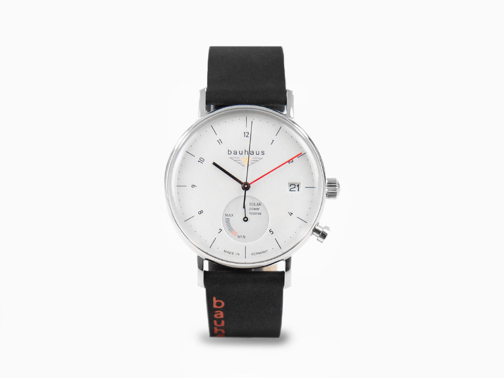 Bauhaus Quartz Uhr, Silber, 41 mm, Tag, 2112-1