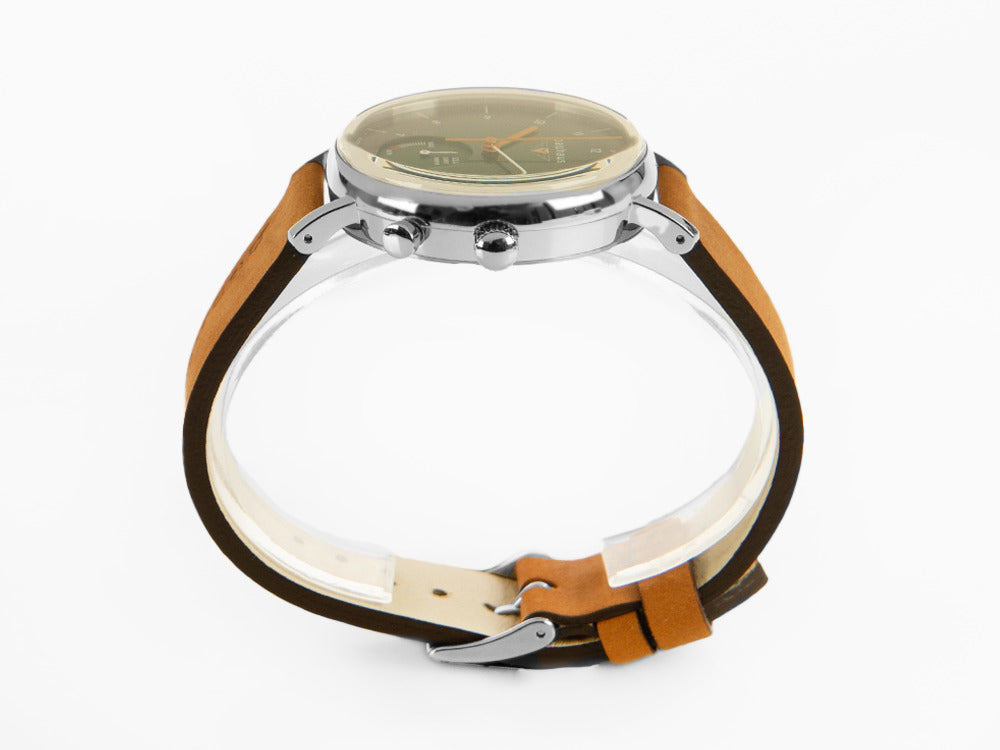 Bauhaus Quartz Uhr, Grün, 41 mm, Tag, 2112-4