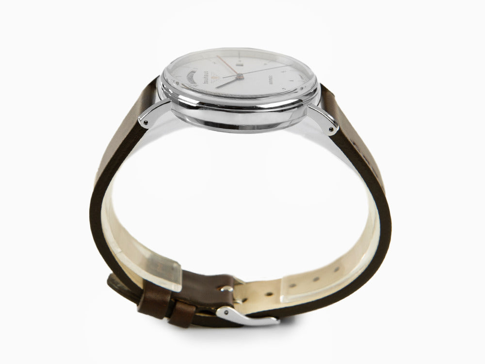 Bauhaus Automatik Uhr, Weiss, 41 mm, Tag und Datum, 2162-1