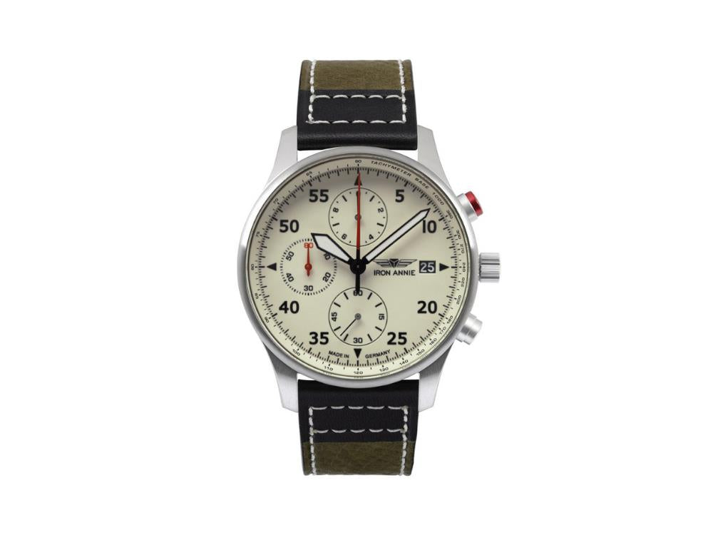 Iron Annie F13 Tempelhof Quartz Uhr, Beige, 42 mm, Chronograph, 5670-5