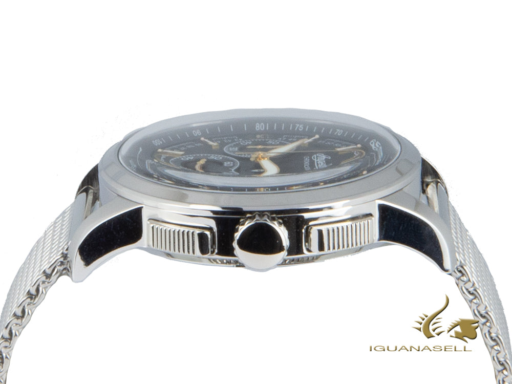 Ingersoll Regent Quartz Uhr, Chronograph, Schwarz, Milanaise Stahlband, I00103