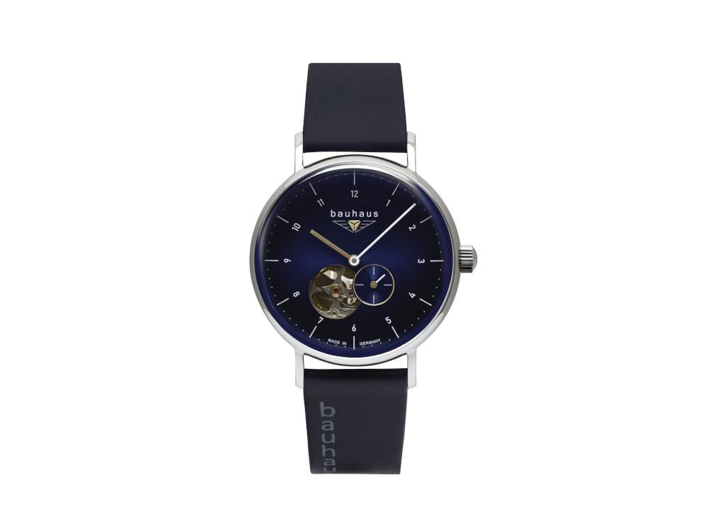 Bauhaus Automatik Uhr, Blau, 41 mm, 2166-3