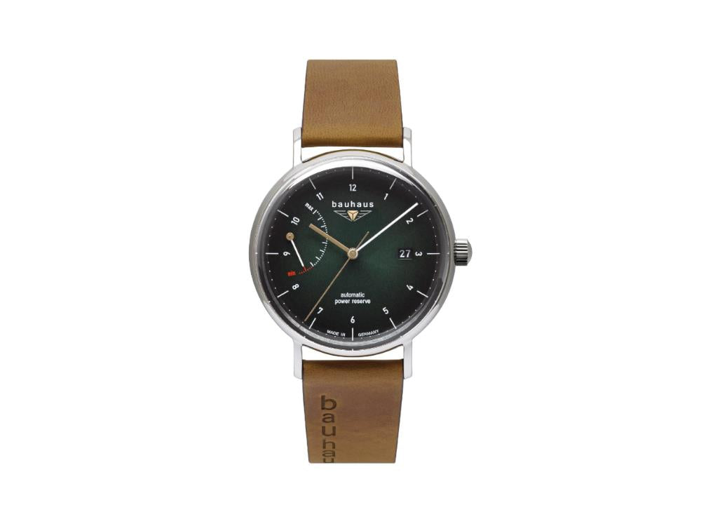 Bauhaus Automatik Uhr, Grün, 41 mm, Tag, 2160-4