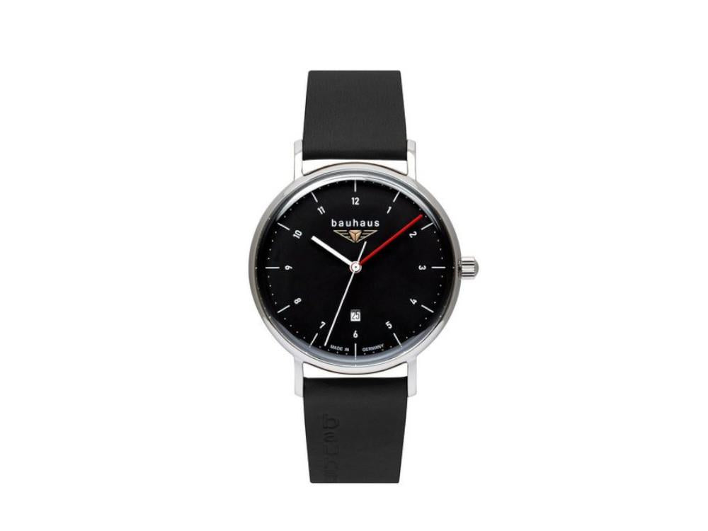 Bauhaus Quartz Uhr, Schwarz, 41 mm, Tag, 2140-2
