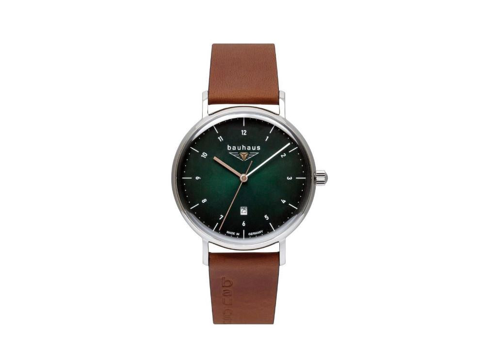 Bauhaus Quartz Uhr, Grün, 41 mm, Tag, 2140-4