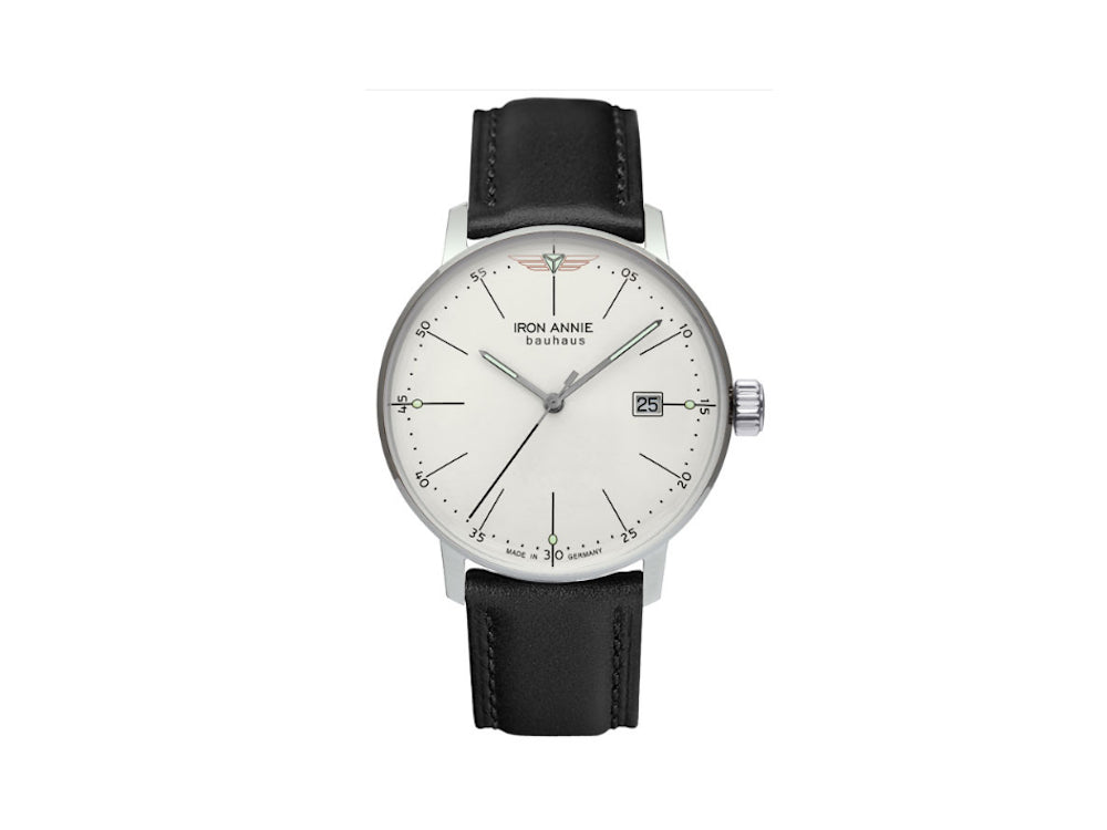 Iron Annie Bauhaus Quartz Uhr, Weiss, 40 mm, Tag, 5044-1