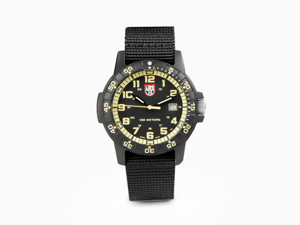 Luminox Sea Turtle Giant Quartz Uhr, Schwarz/Beige, Kohlenstoff, 44 mm, 10 atm