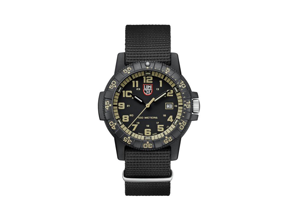 Luminox Sea Turtle Giant Quartz Uhr, Schwarz/Beige, Kohlenstoff, 44 mm, 10 atm