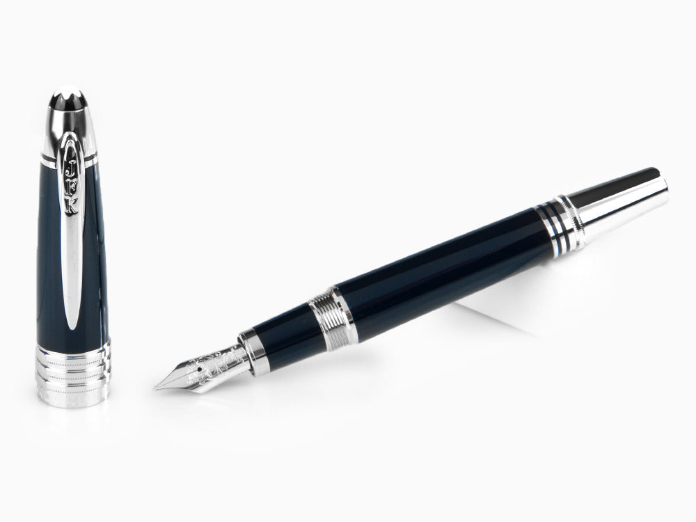 Montblanc John F. Kennedy Füllfederhalter, Edelharz & Platiniert, 111045