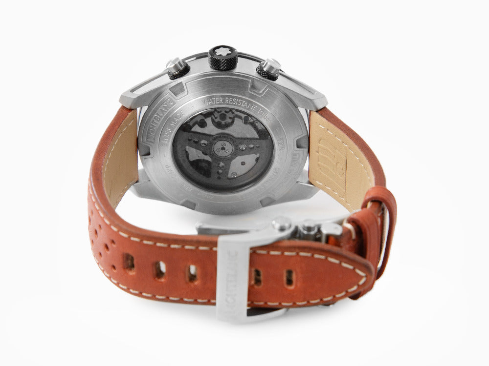 Montblanc TimeWalker Automatik Uhr, MB 25.10, 43 mm, Weiss, Lederband, 118488