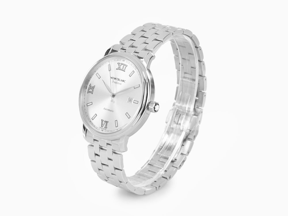 Montblanc Tradition Automatik Uhr, Silber, 40 mm, Stahlband, 127770