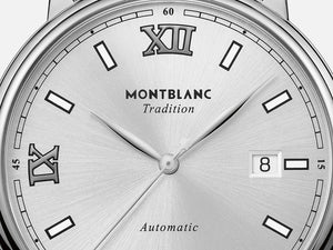 Montblanc Tradition Automatik Uhr, Silber, 40 mm, Stahlband, 127770