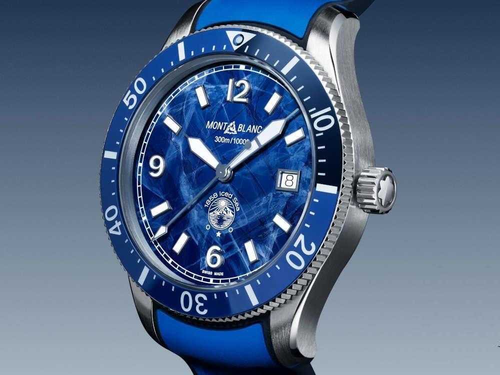 Montblanc 1858 Iced Sea Automatik Uhr, Keramisch, Blau, 41 mm, 129370
