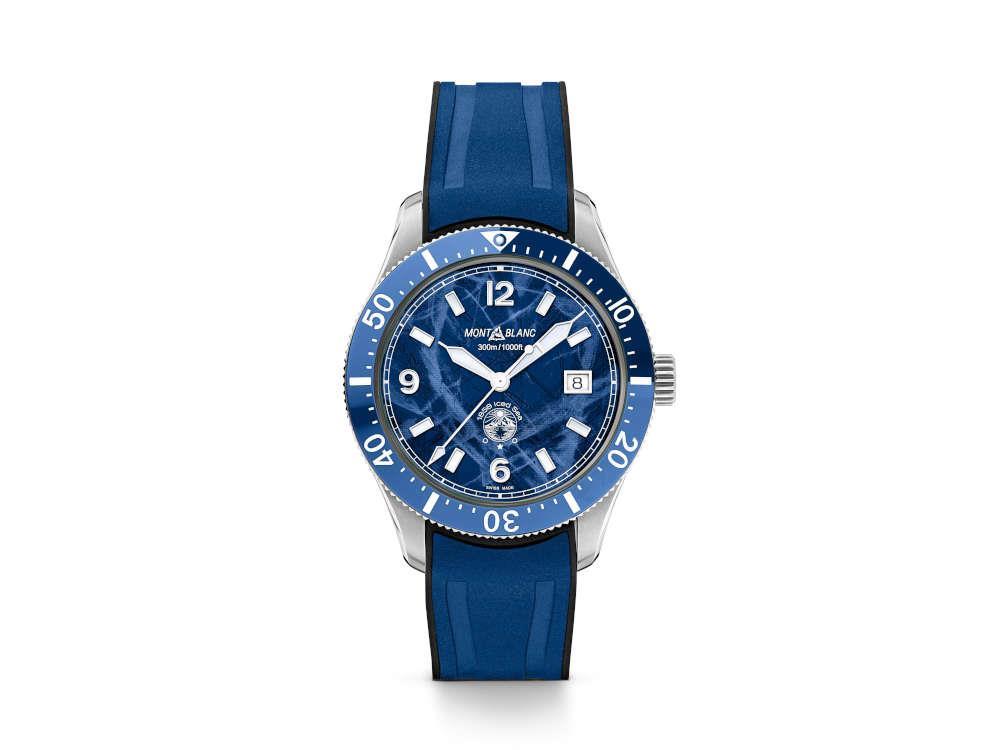 Montblanc 1858 Iced Sea Automatik Uhr, Keramisch, Blau, 41 mm, 129370