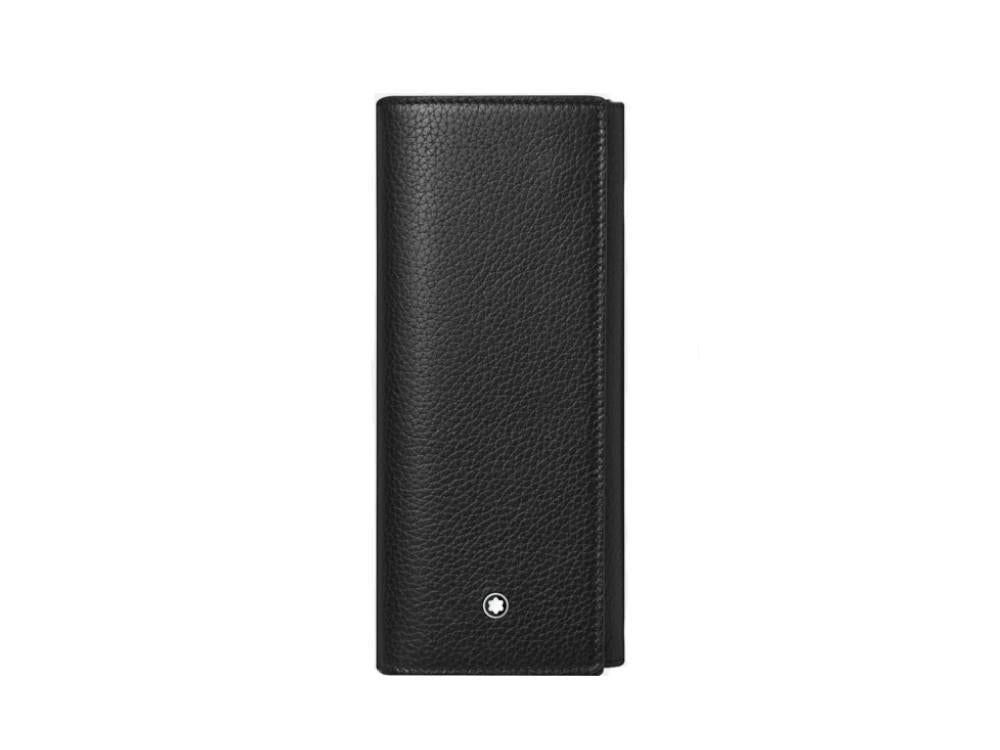 Montblanc Soft Grain Etui, 2 Schreibgeräte, Mit Knopf, Schwarz, 131564