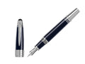 Montblanc John F. Kennedy Füllfederhalter, Edelharz, Platinierte, 132088 - Nib M