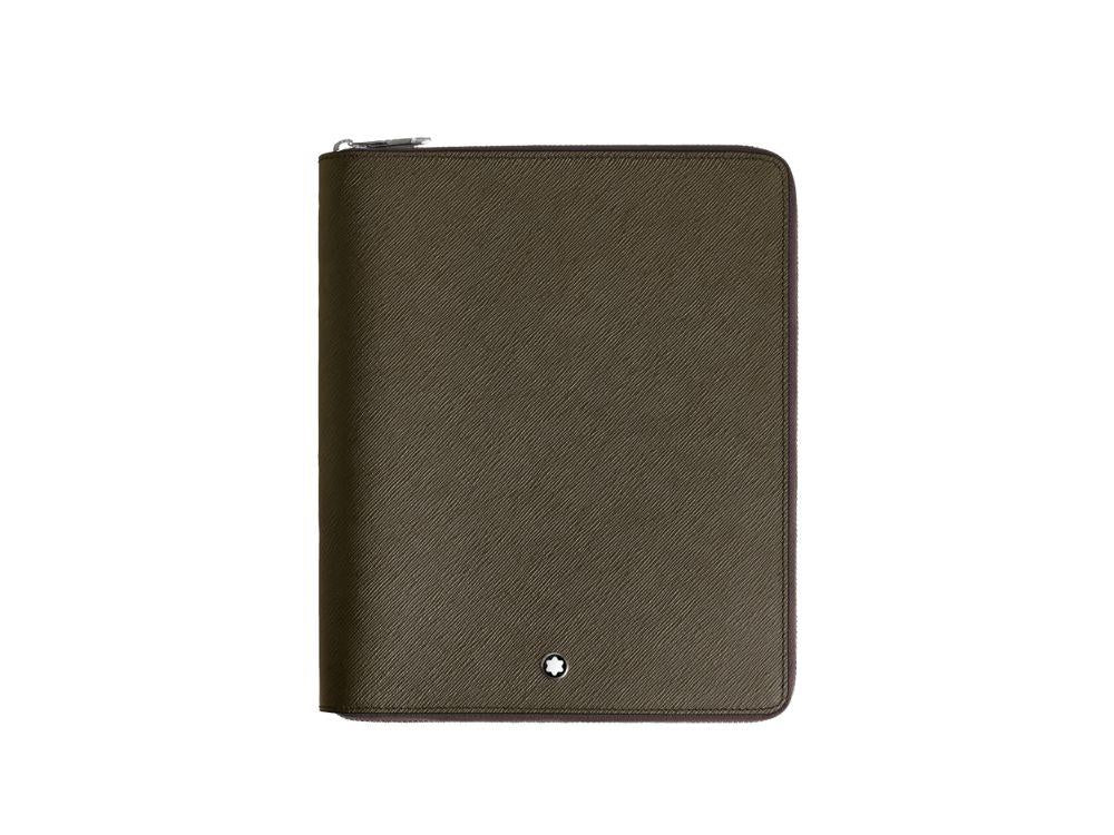 Montblanc Kleine Notizbuchhülle mit Reißverschluss, Leder, Grün, 137537