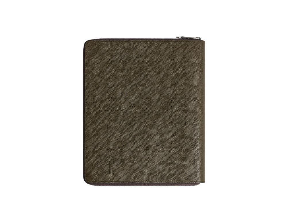 Montblanc Kleine Notizbuchhülle mit Reißverschluss, Leder, Grün, 137537