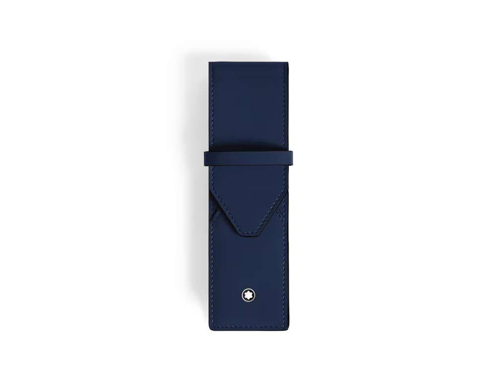 Montblanc Envelope Etui 2 Schreibgeräte, Leder, Starr, Klappe, Blau, 221366