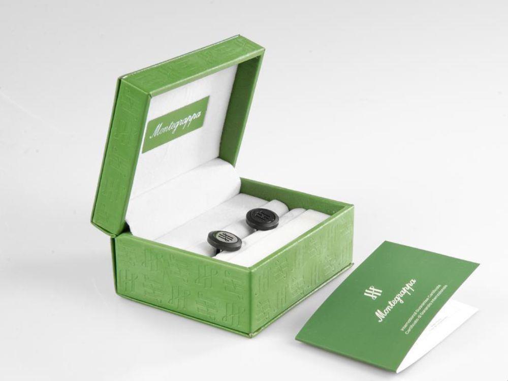 Montegrappa Classico Ambigram Manschettenknöpfe, Edelstahl, IP Black, IDA1CLBS