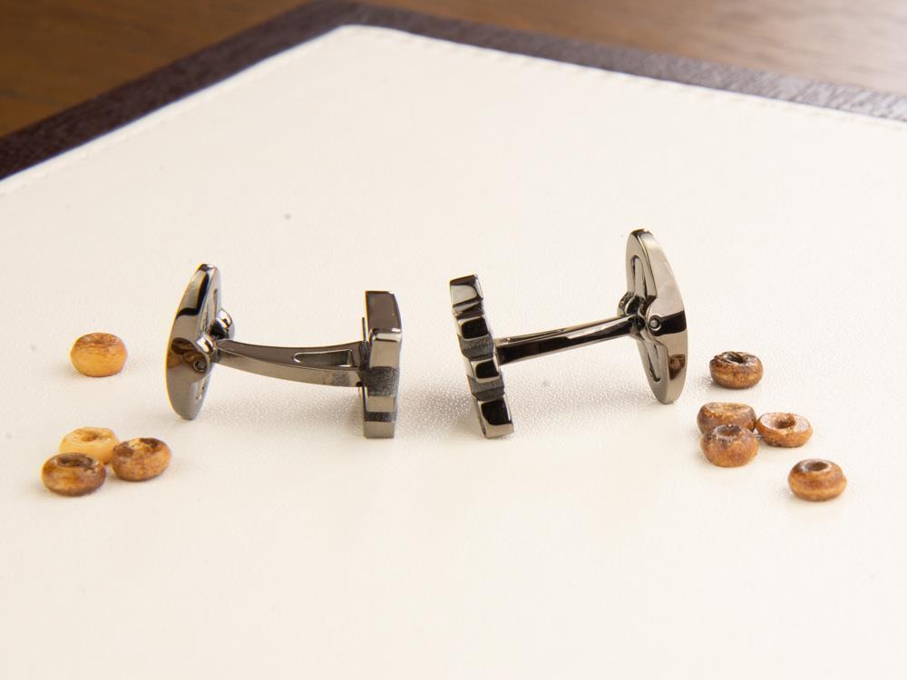 Montegrappa Ambigram Manschettenknöpfe, Edelstahl, IP Gun Metal, IDA2CLL0