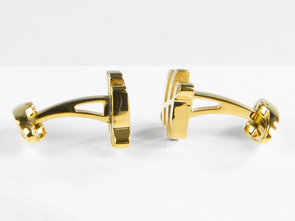 Montegrappa Ambigram Manschettenknöpfe, Edelstahl, IP Yellow Gold, IDA2CLY0