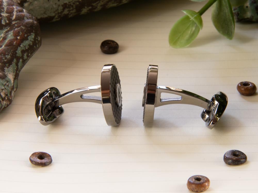 Montegrappa Clou Ambigram Manschettenknöpfe, Edelstahl, IP Gun Metal, IDA3CLLL