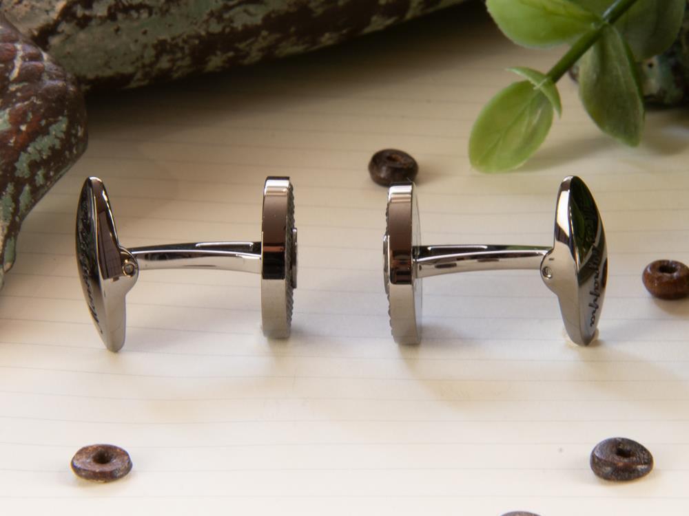 Montegrappa Clou Ambigram Manschettenknöpfe, Edelstahl, IP Gun Metal, IDA3CLLL