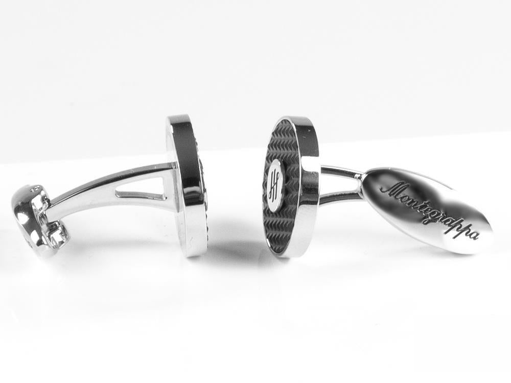 Montegrappa Clou Ambigram Manschettenknöpfe, Edelstahl. IP Black, IDA3CLSB