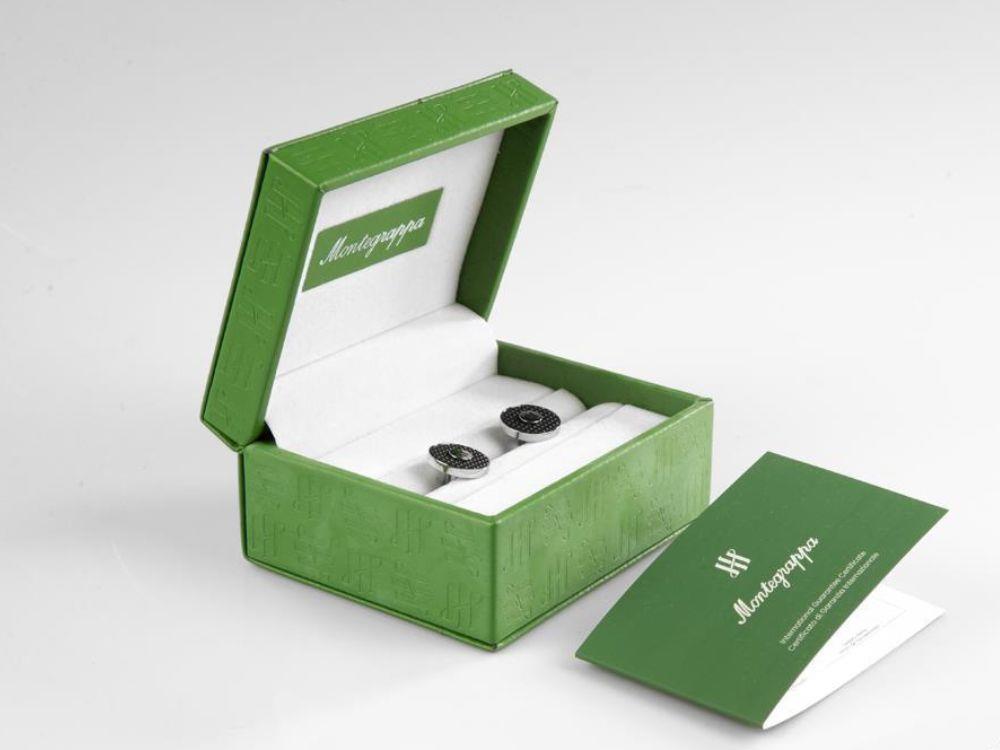 Montegrappa Clou Ambigram Manschettenknöpfe, Edelstahl. IP Black, IDA3CLSB