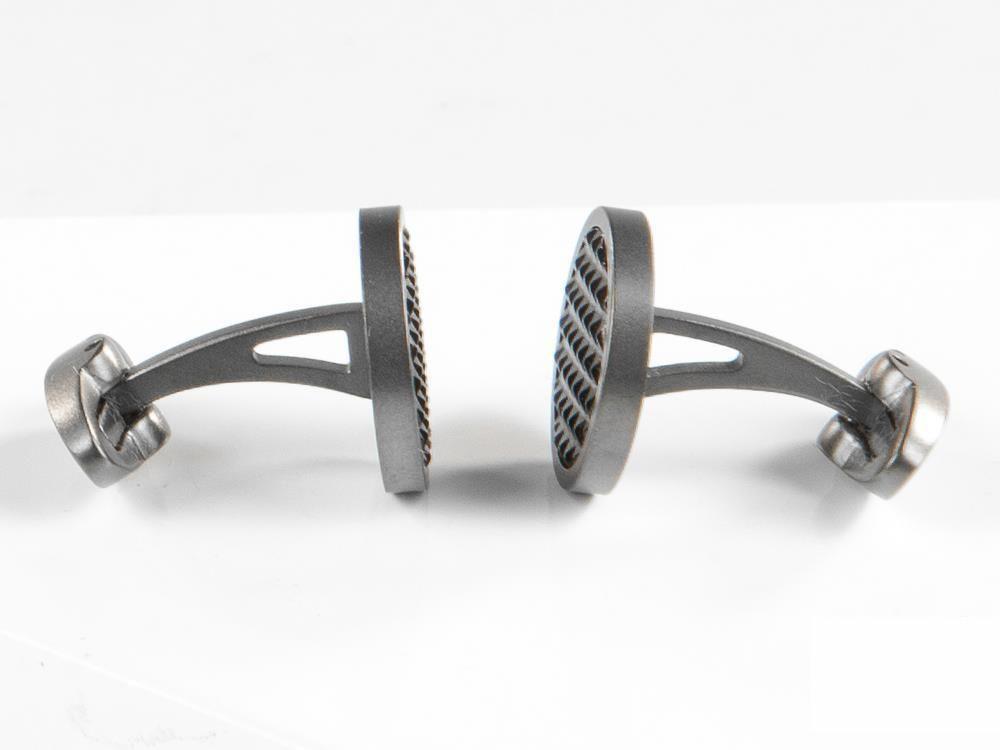 Montegrappa Clou Manschettenknöpfe, Edelstahl, IP Gun Metal & IP Black, IDCPCLLB