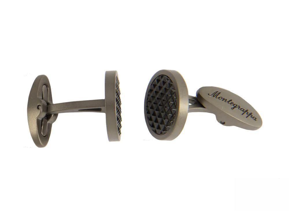 Montegrappa Clou Manschettenknöpfe, Edelstahl, IP Gun Metal & IP Black, IDCPCLLB