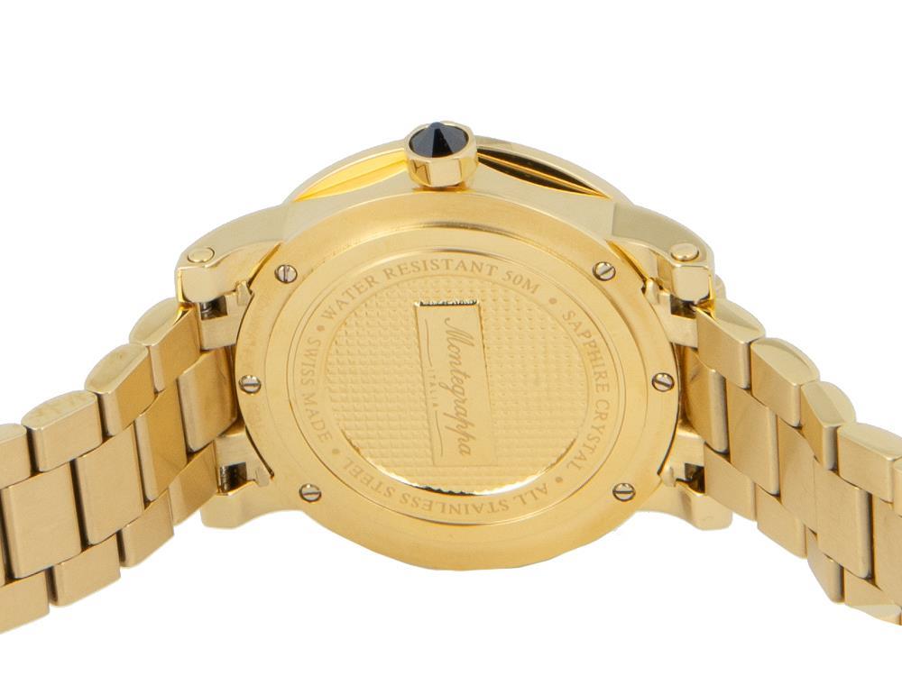 Montegrappa Nero Uno Ladies Quartz Uhr, PVD Gold, 36mm. 5 atm. IDLNWA14-Y