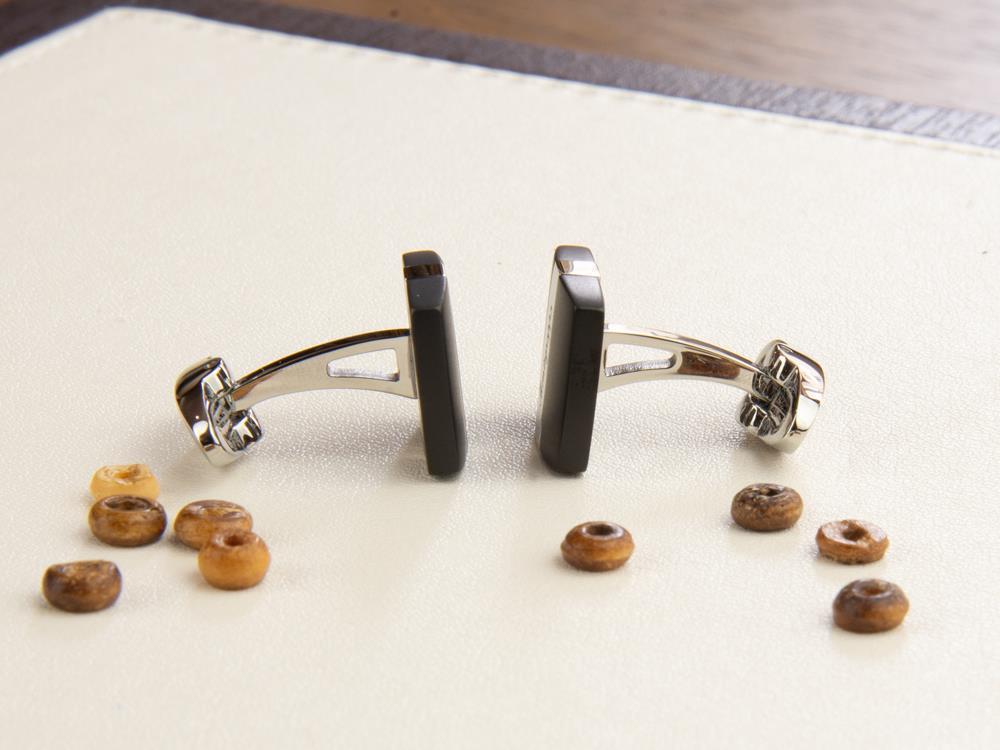 Montegrappa Rettangolo Manschettenknöpfe, Edelstahl & IP Black, IDRTCLSB