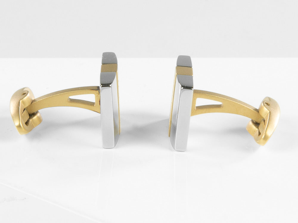 Montegrappa Rettangolo Manschettenknöpfe, Edelstahl, IP Yellow Gold, IDRTCLYS