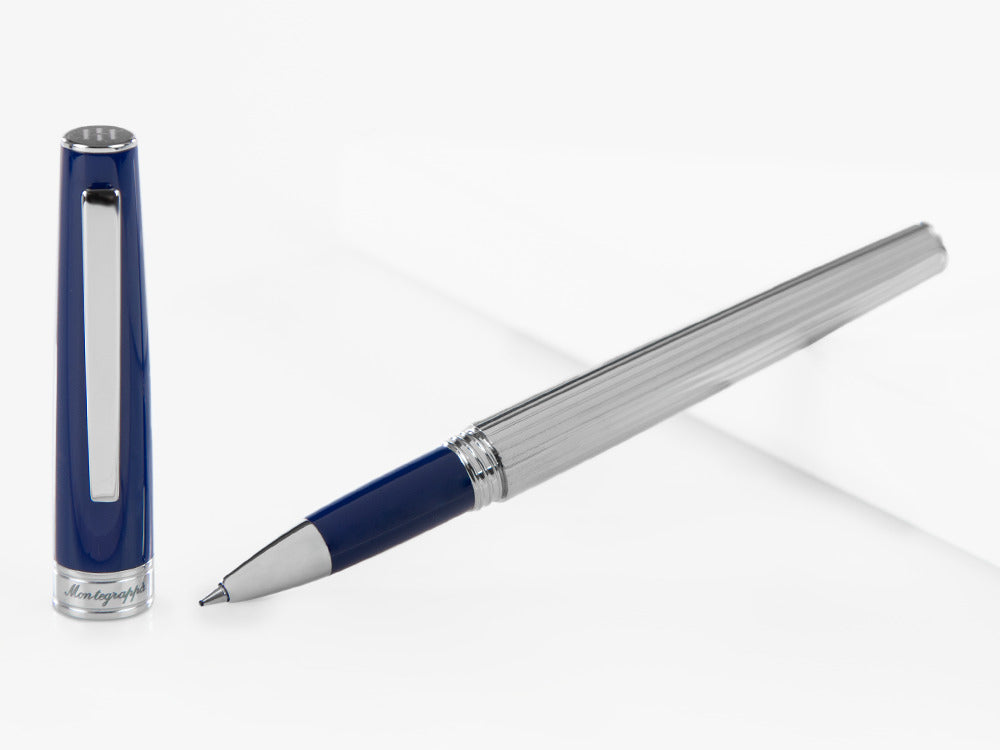 Montegrappa Armonia Roller Duetto, Stahl, Blau, ISA1MRAB