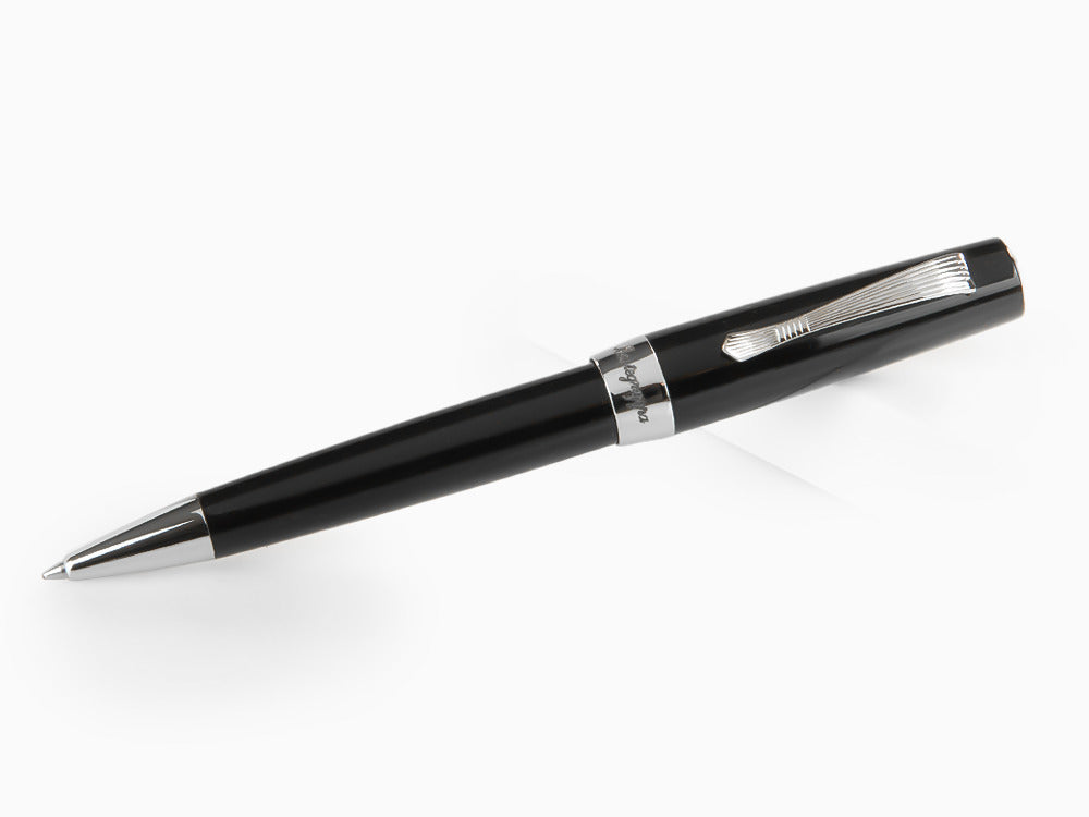 Montegrappa Elmo 02 Jet Black Kugelschreiber, Schwarzes Edelharz, ISE2RBAC