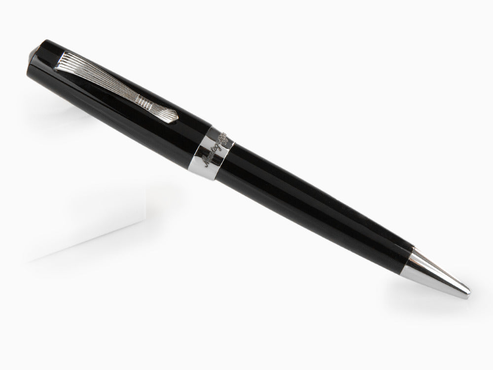 Montegrappa Elmo 02 Jet Black Kugelschreiber, Schwarzes Edelharz, ISE2RBAC