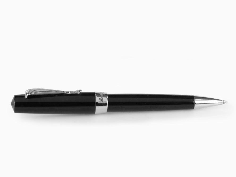 Montegrappa Elmo 02 Jet Black Kugelschreiber, Schwarzes Edelharz, ISE2RBAC